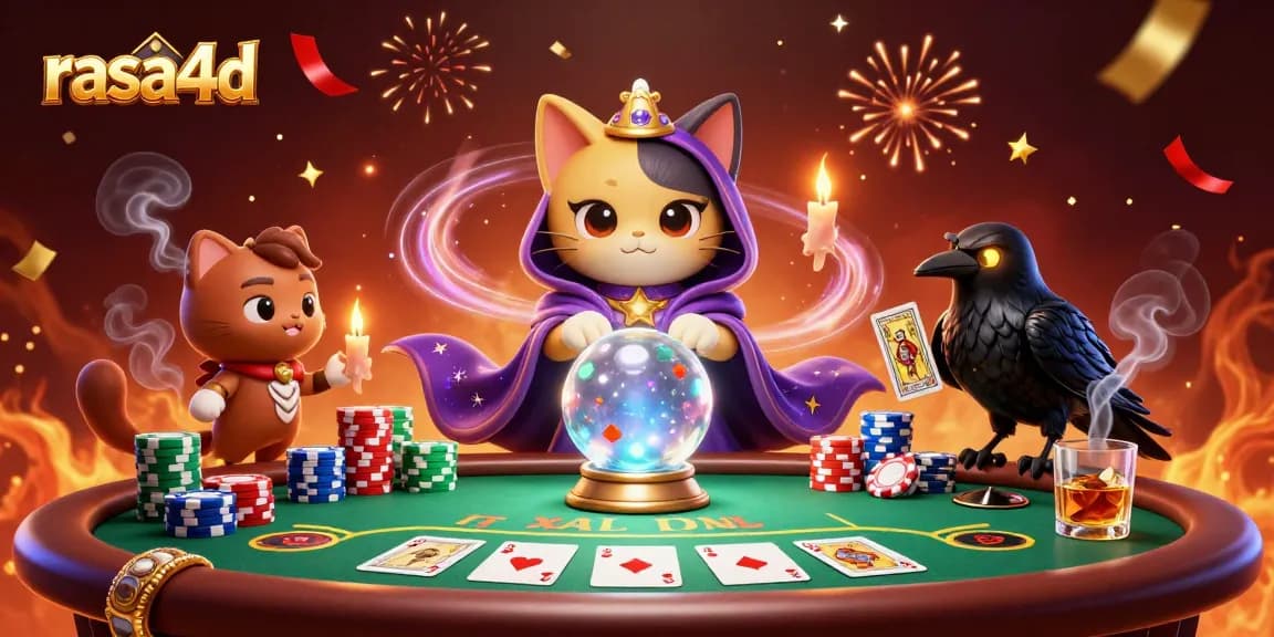 Saksikan peruntungan anda dengan rasa4d di meja poker megah dipenuhi kartu dan chip berwarna-warni!