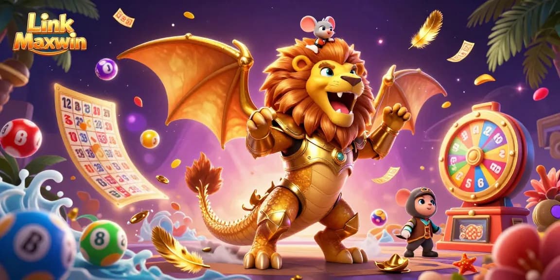 Raih kemenangan besar dengan Link Maxwin dalam ilustrasi kasino yang megah.