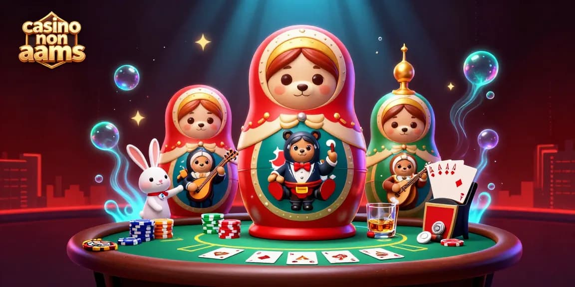 Piccola Matrioska russa che rivela orsi croupier nei casinò, casino non AAMS