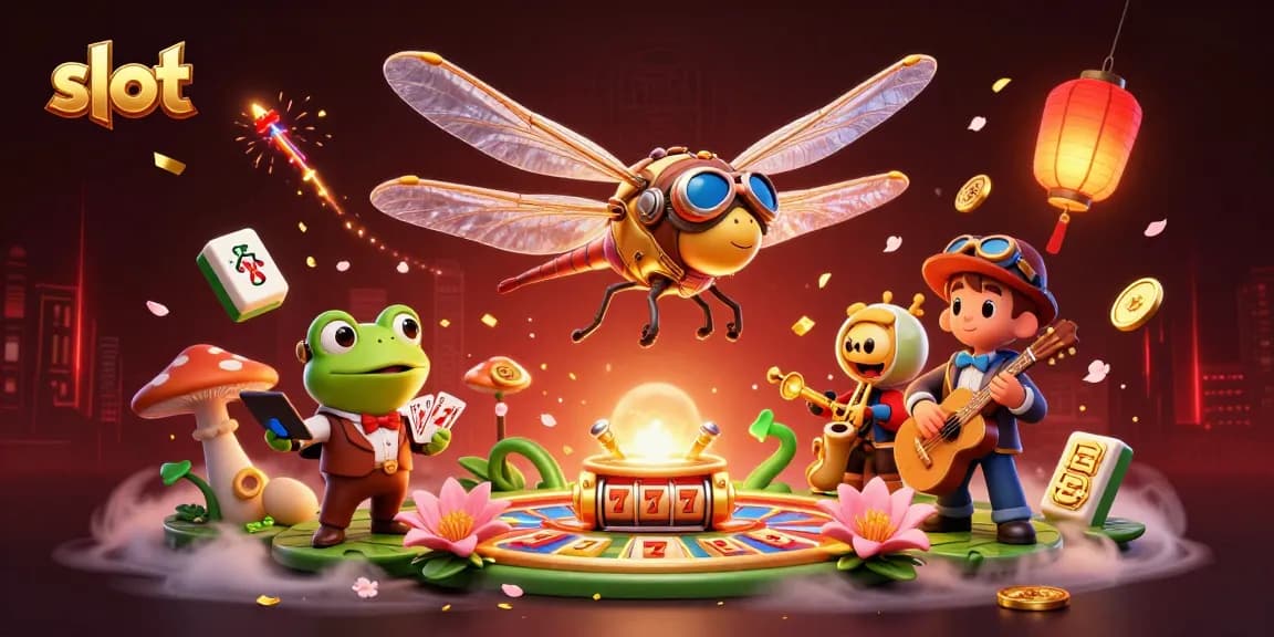 Spin and win at a lively slot-filled casino scene with themed characters and vibrant gaming elements.