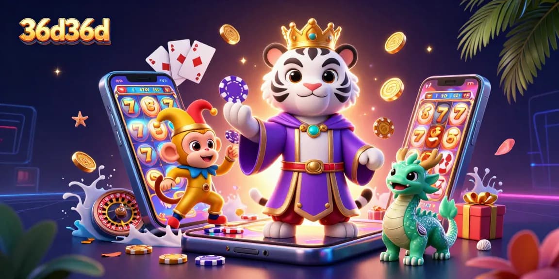 Experience thrilling wins with 36d36d as animated characters celebrate in vibrant digital casino.