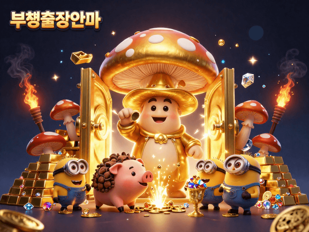 Experience the thrill of 부평출장안마 with vibrant treasures and magical elements in this artistic casino scene.