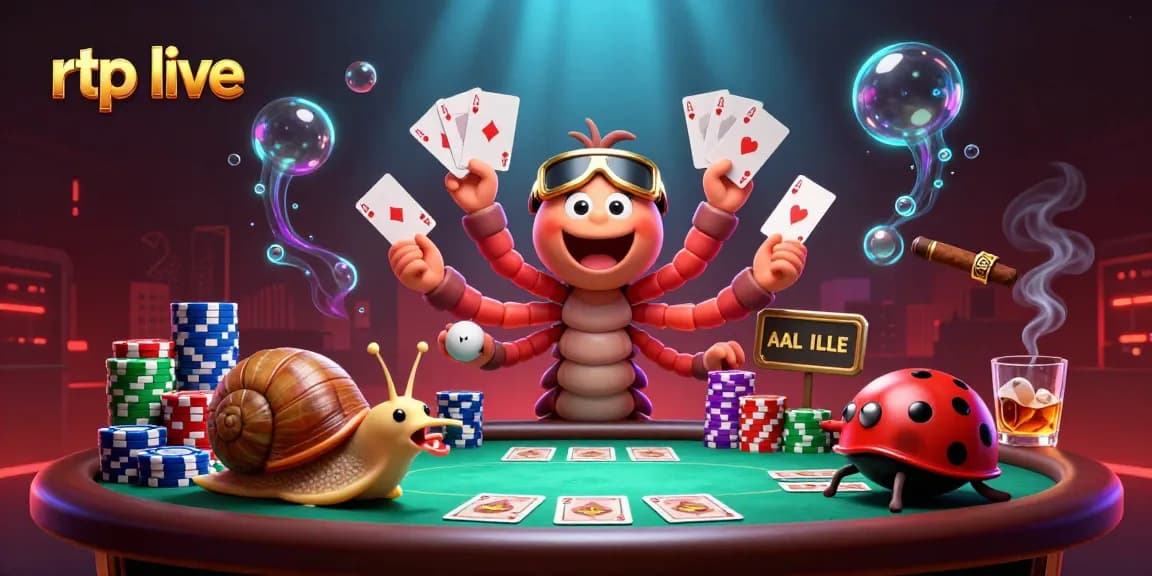 Engage in rtp live gaming with whimsical 3D casino characters in a chaotic poker arena.