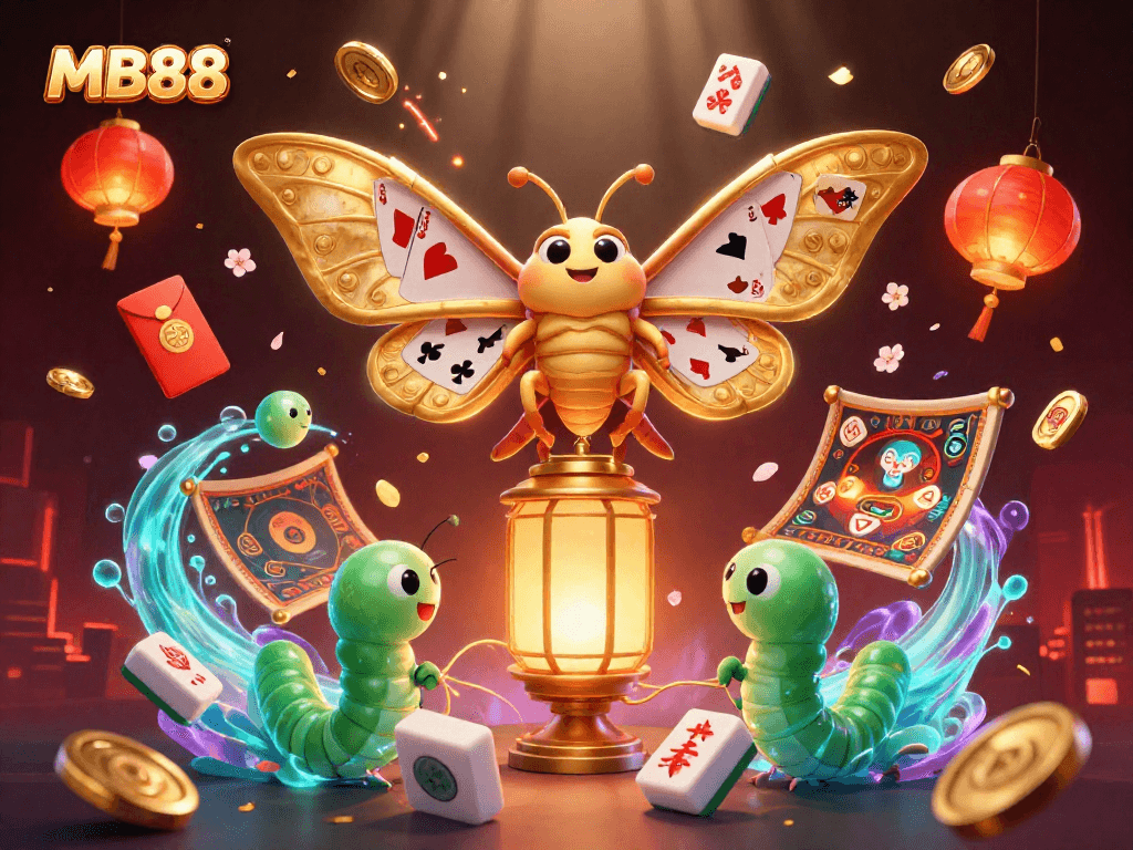 Experience thrilling wins with MB88, featuring vibrant casino elements and enchanting characters.