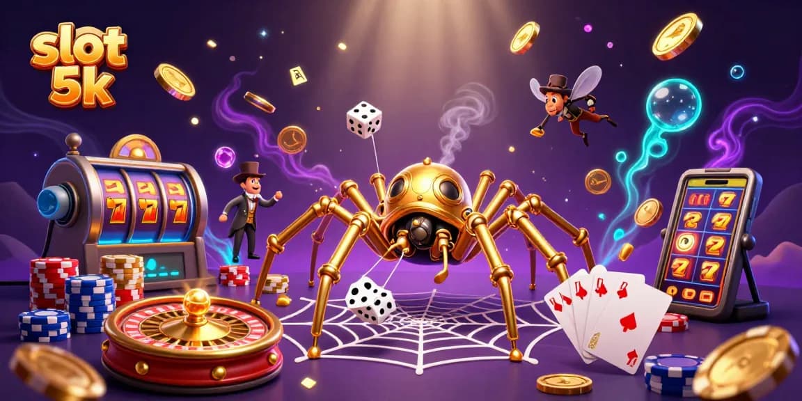 Experience thrilling gameplay with slot 5k's dynamic scene filled with golden rewards and charming characters.