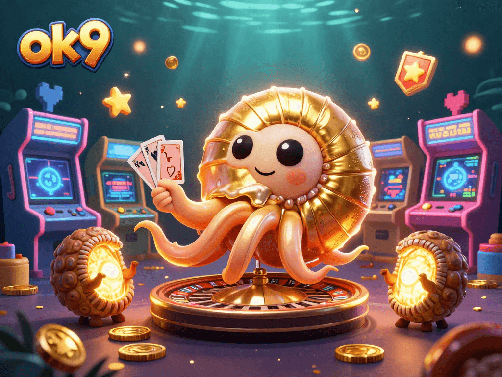 Engage with the exciting world of ok9 casino games featuring a dazzling nautilus and vibrant arcade elements.
