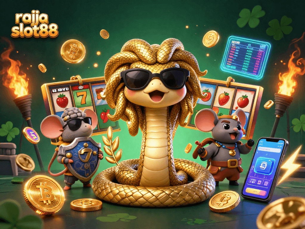 Experience thrilling wins with raja slot88 amidst vibrant slots and crypto coins.