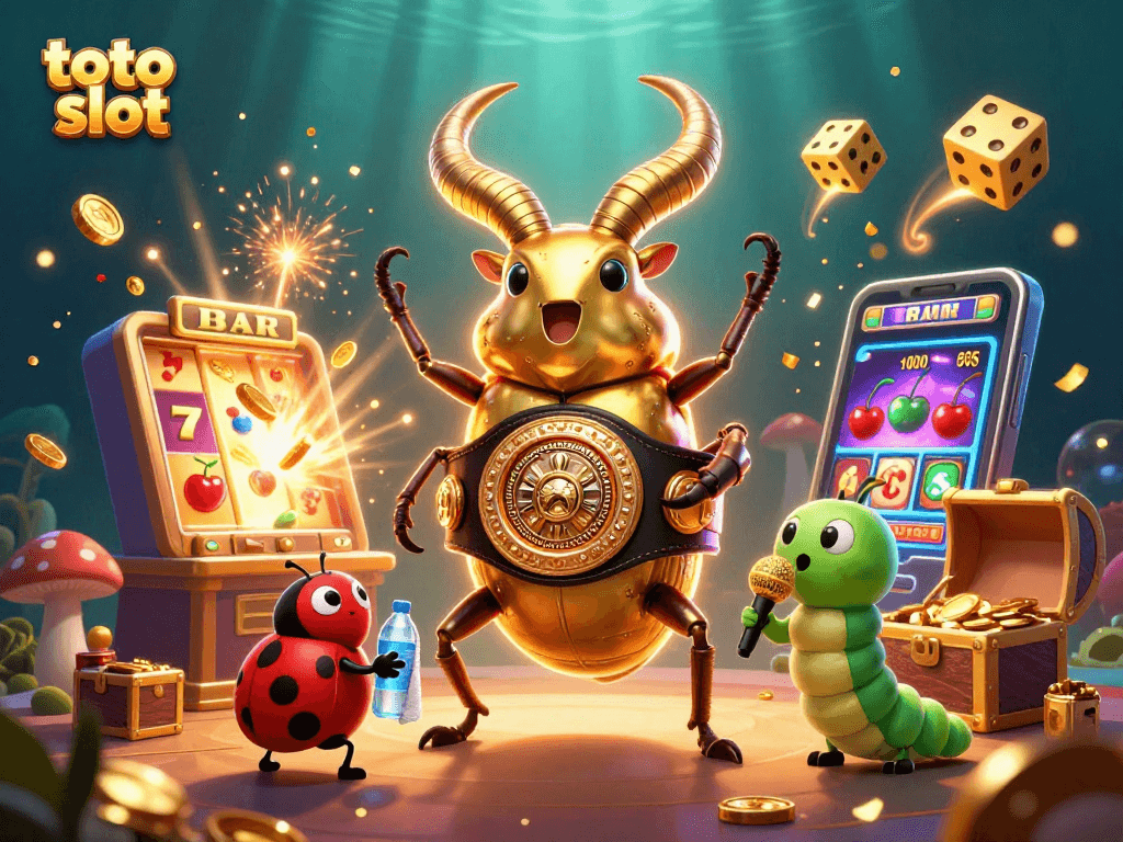 Experience the thrill of winning with toto slot amidst vibrant casino elements.