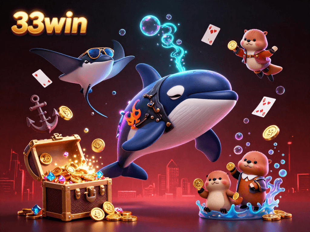 Experience the vibrant gaming world of 33win, where orca whales, otters, and treasures lie beneath the waves!