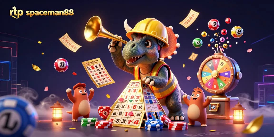 Experience rtp spaceman88 in a vivid casino scene with detailed characters celebrating and winning.