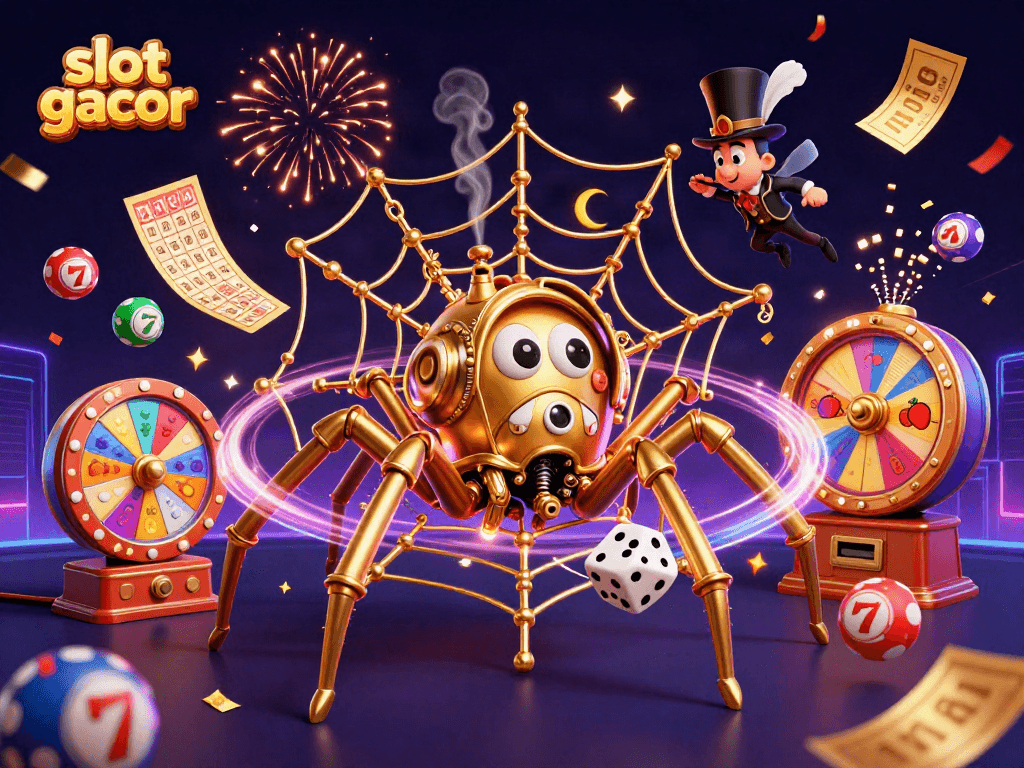 Engage with slot gacor in this vibrant 3D casino scene where luck and fun blend.
