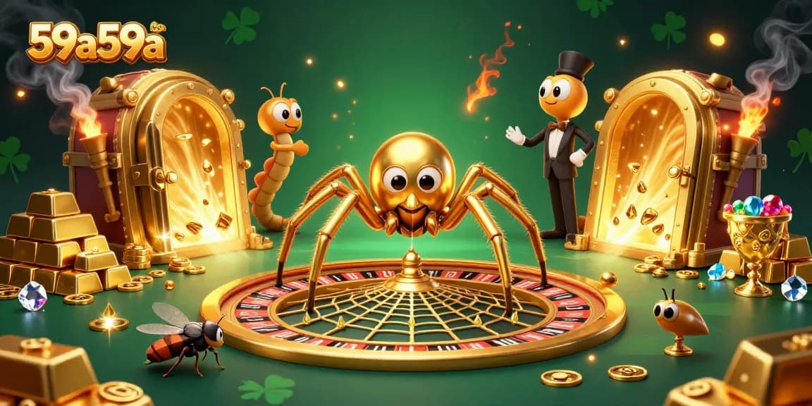 59a59a aposta na roleta enquanto uma aranha dourada cria uma teia impressionante.