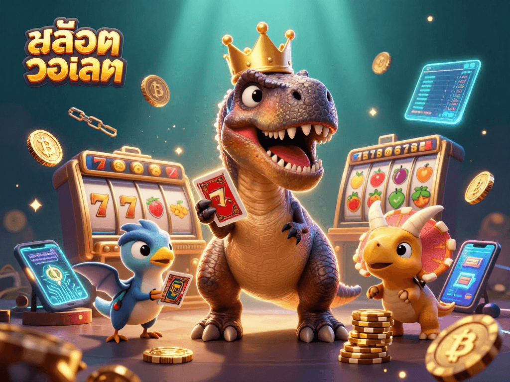 เล่นสล็อตวอเลทในคาสิโนออนไลน์กับ T-Rex และเพื่อนๆ ที่กำลังไม่สนุกสาน และนำโชคมาให้