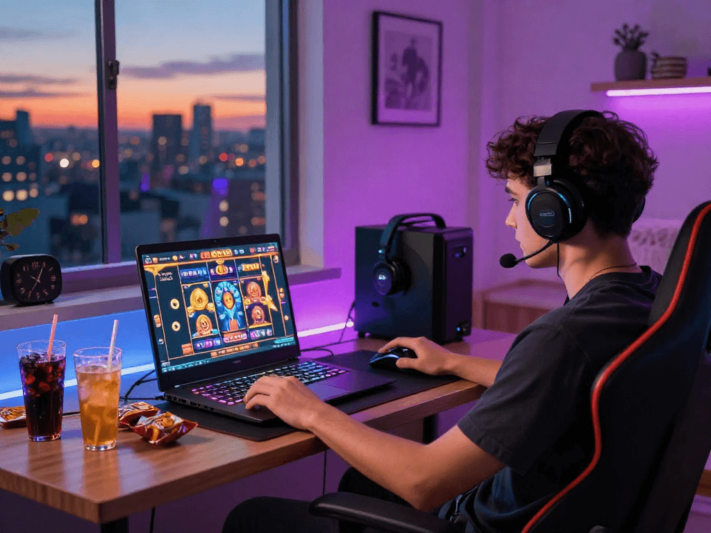 Jogador entusiasta da SPBET aproveitando 200 giros grátis em slots emocionantes.