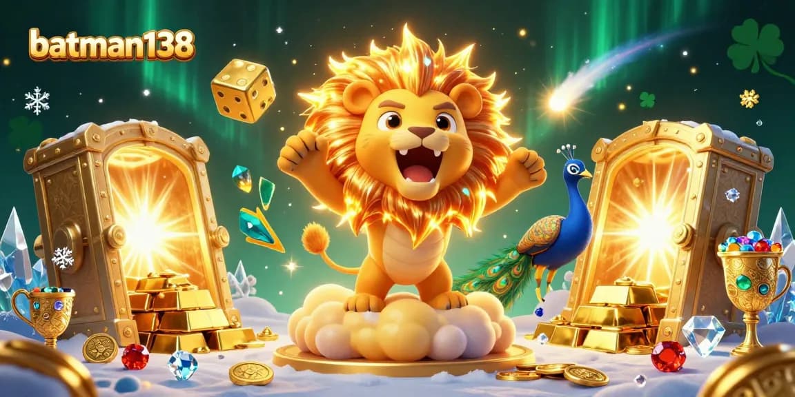 Engage with batman138 for thrilling casino adventures as the golden lion roars amidst treasures and games.