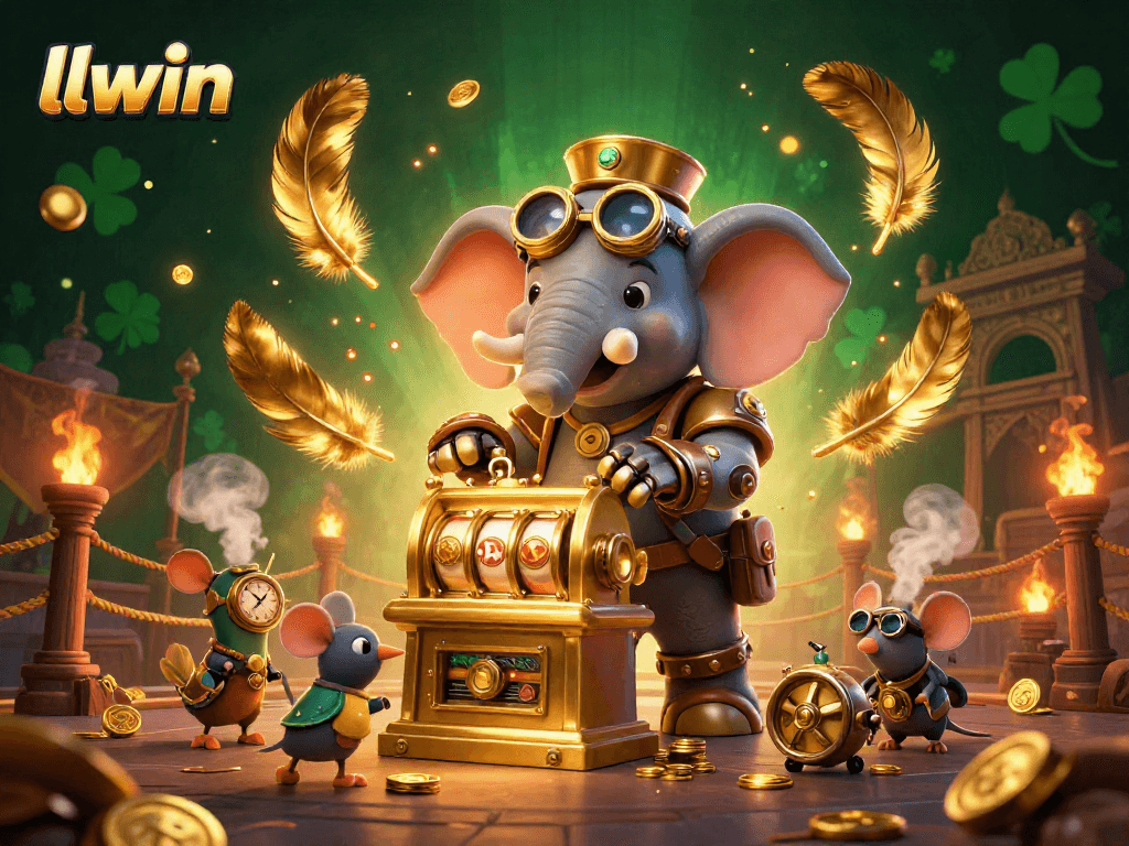 llwin embarks on a dynamic slot machine adventure featuring a steampunk elephant engineer.