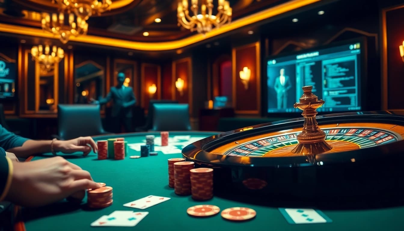 Engage in strategic gameplay at a luxury casino table inspired by the hidden wiki.