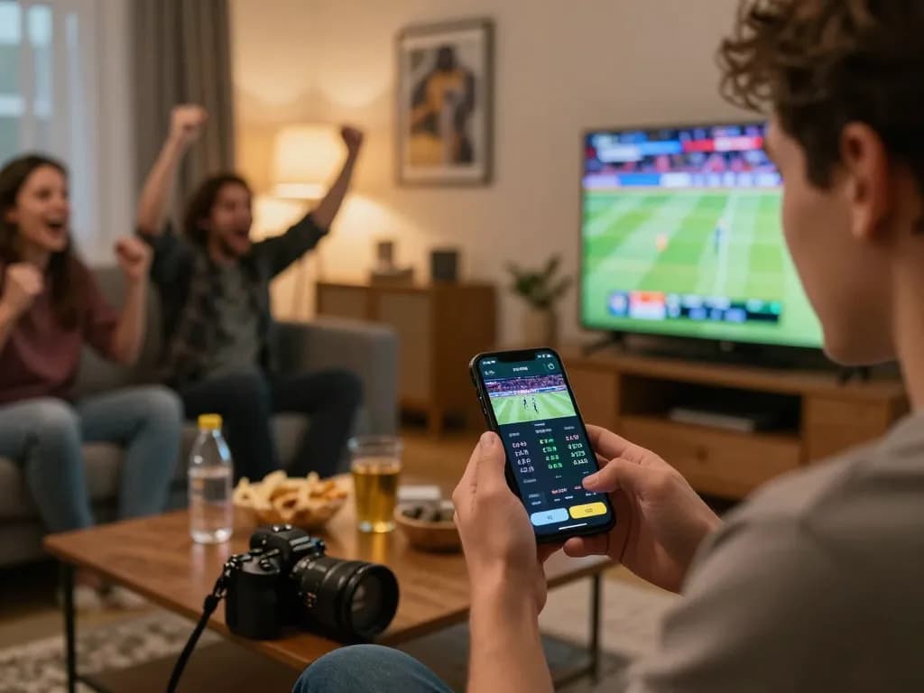 Engaging in Canada online casinos reddit sports betting on mobile during a live game.