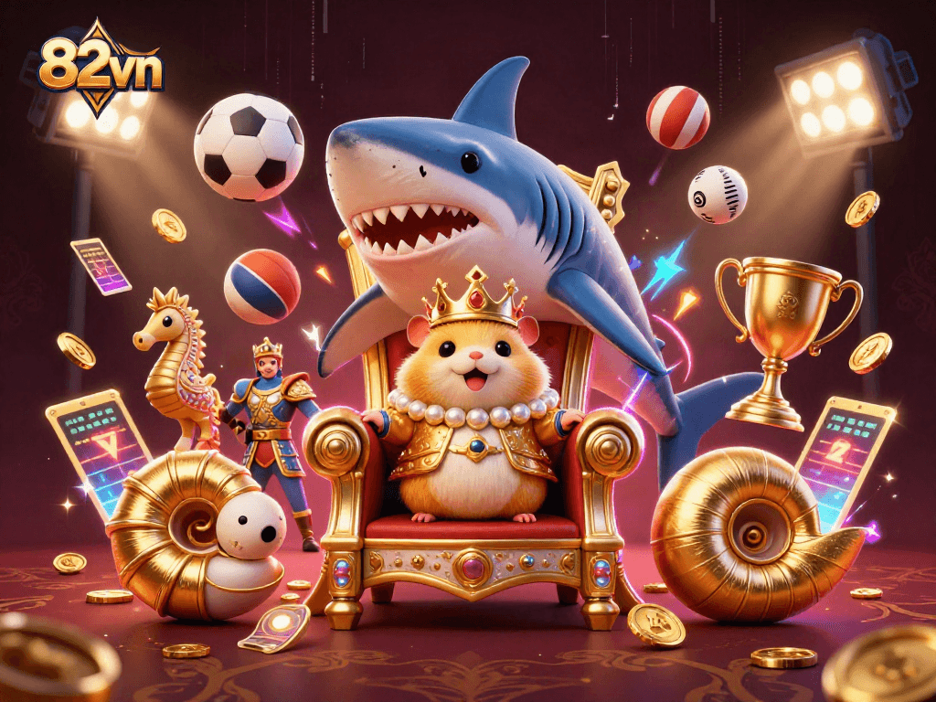 Engage in thrilling gameplay with the captivating 82vn casino virtual world featuring a grand hamster king.