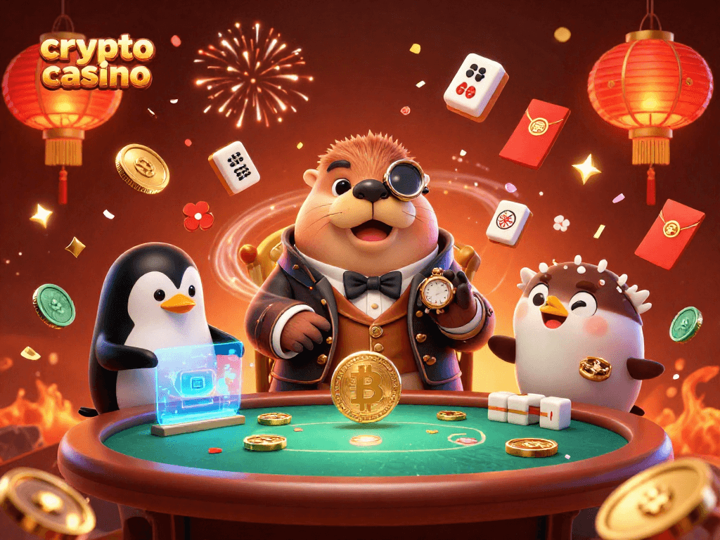 Gagnez des jetons sur un crypto casino avec un phoque en habit de gentleman jouant au poker.