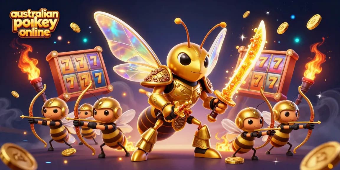 Engage with australian pokies online and win big in this vibrant 3D casino illustration.