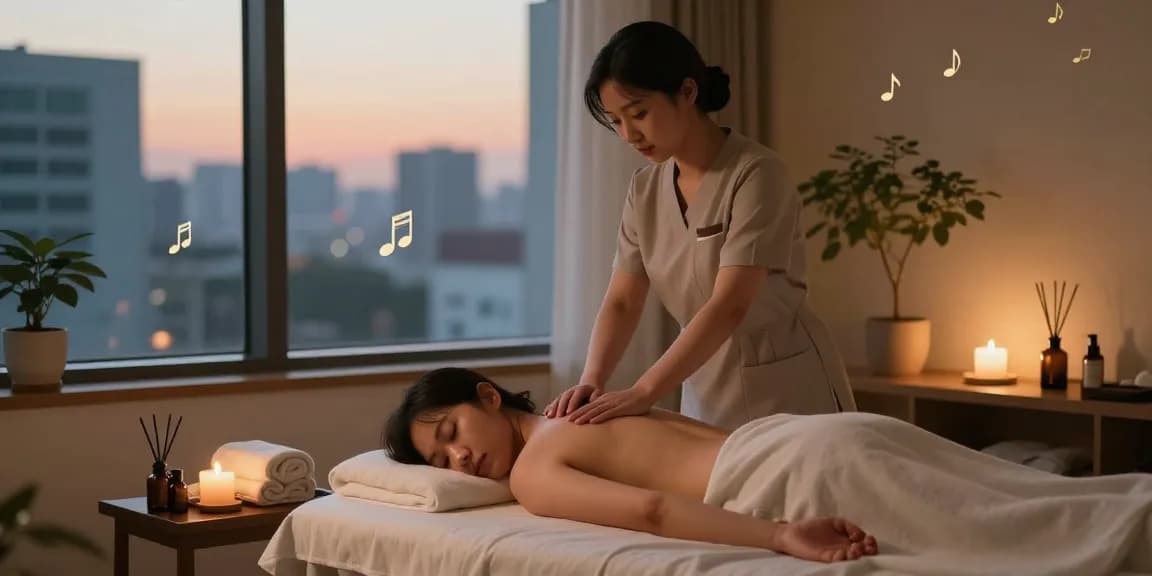 Expert therapist providing 서울출장마사지 in serene spa environment, enhancing relaxation.