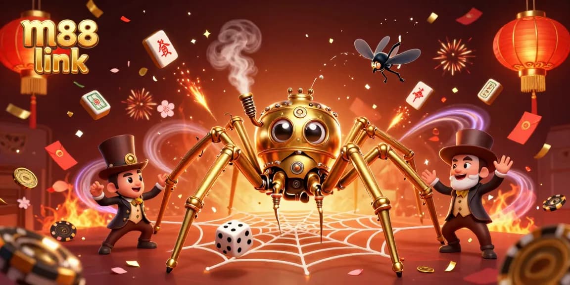 Experience exciting gameplay with m88 link in this colorful steampunk casino illustration.