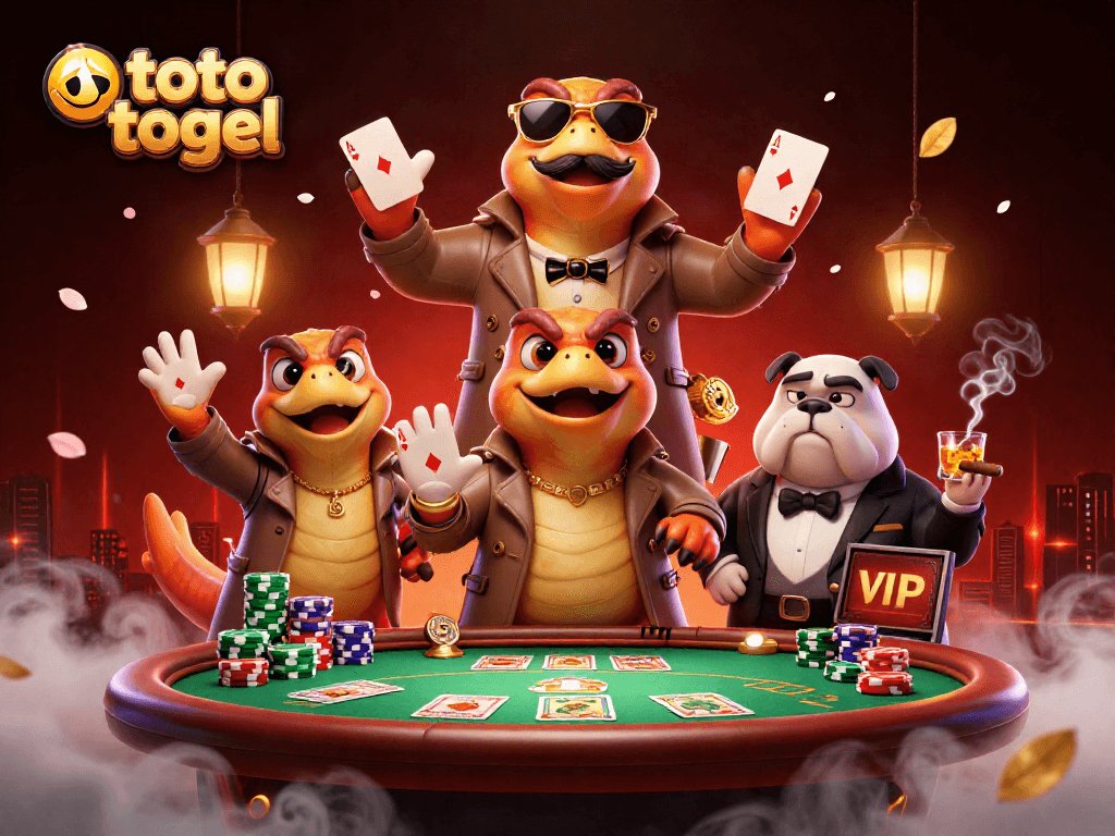 Engage with the thrilling world of toto togel at a vibrant VIP casino scene filled with elements of poker.