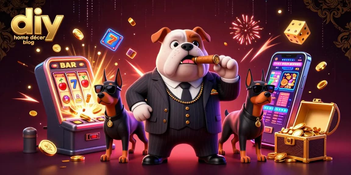 Engage in thrilling gameplay at our diy home décor blog featuring an energetic casino scene.