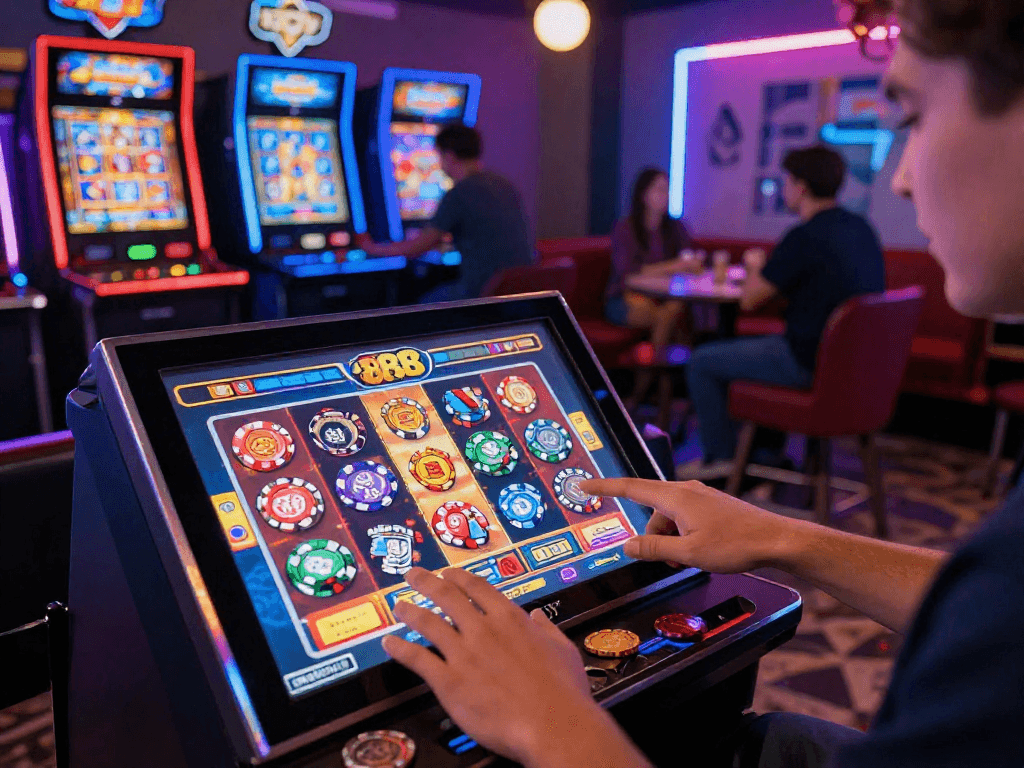 Pengalaman bermain slot88 di kasino online dengan suasana menarik dan grafis berwarna-warni.