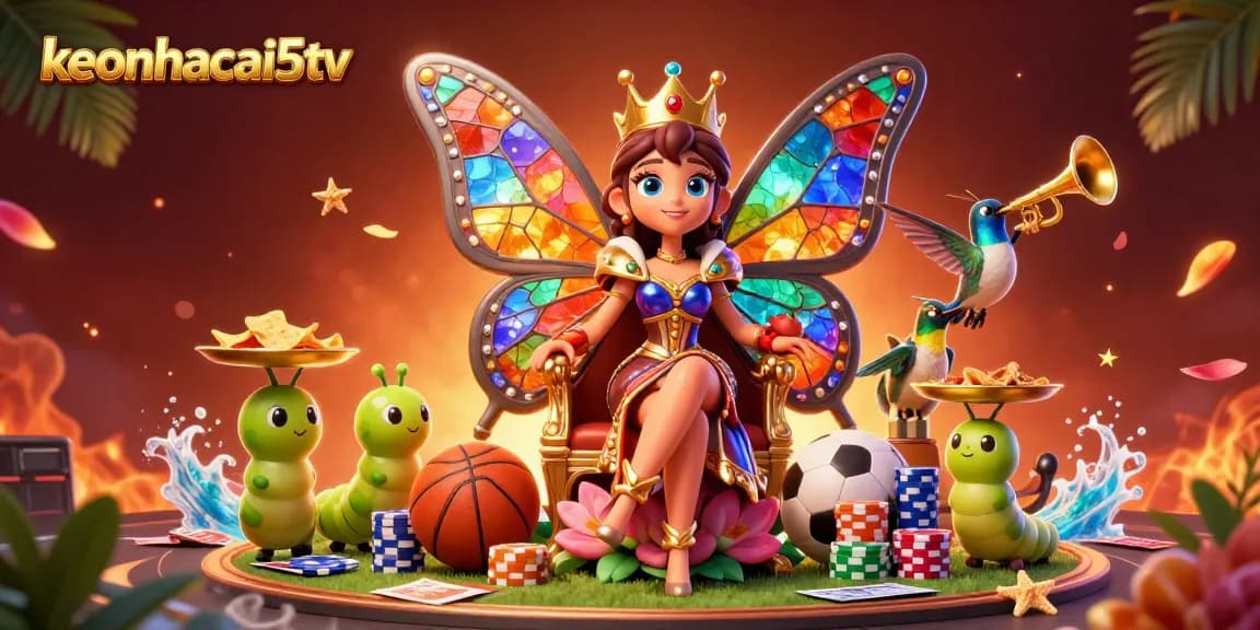 Experience sports betting excitement with keonhacai5tv’s vibrant 3D casino art full of color and energy.