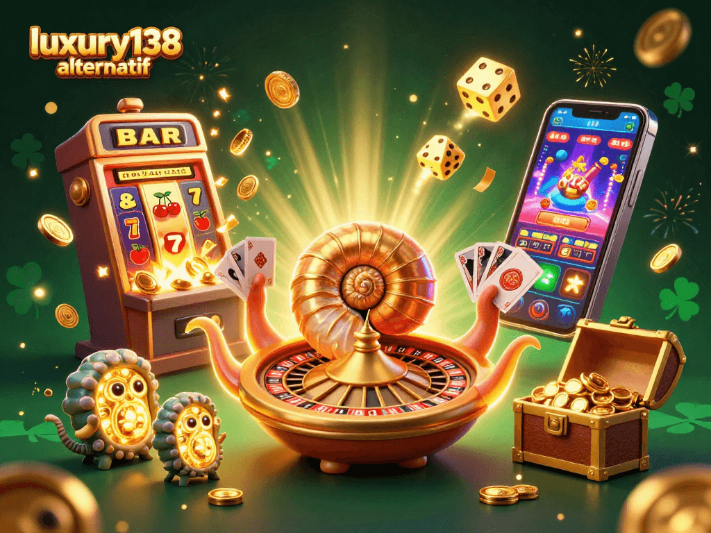 Gambarkan permainan mewah alternatif luxury138 dengan karakter nautilus kuno dan mesin slot buah yang spektakuler.