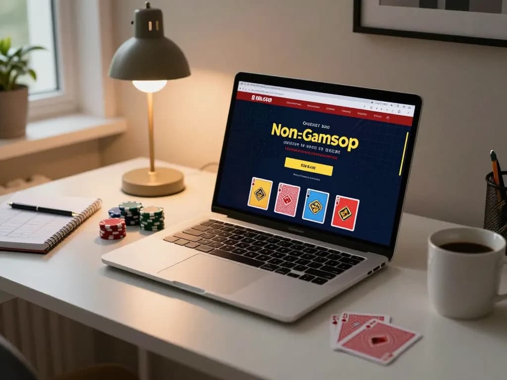 Engaging gameplay experience at non gamstop casinos with poker setup on a stylish desk.