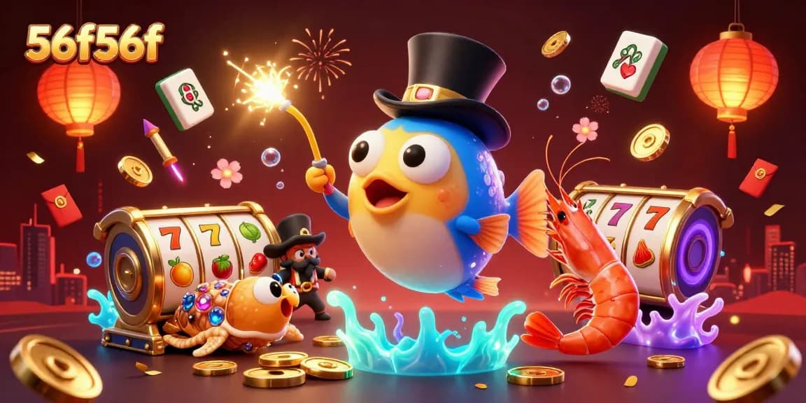 Experience excitement at 56f56f with vibrant characters and dynamic casino elements in a captivating underwater scene.
