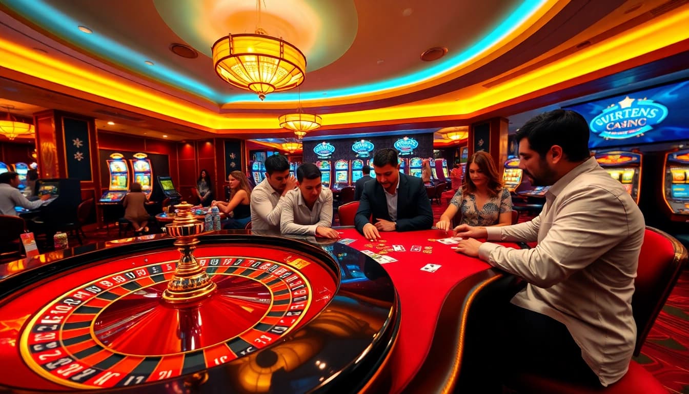 Experience thrilling gaming at loto188.gb.net, featuring poker tables and roulette excitement.