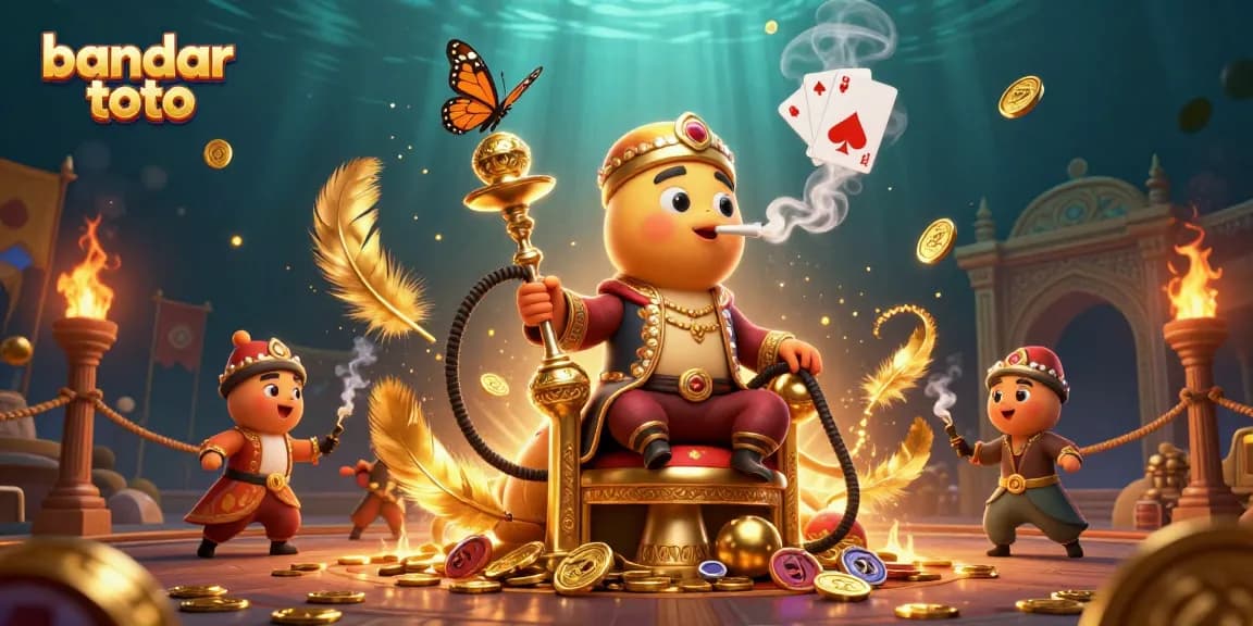 Engage with bandar toto in a lively gaming scene featuring vibrant characters and rich casino elements.