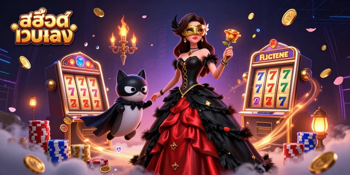 Engage with สล็อตเว็บตรง as golden coins and vibrant slot reels create an electrifying casino experience.