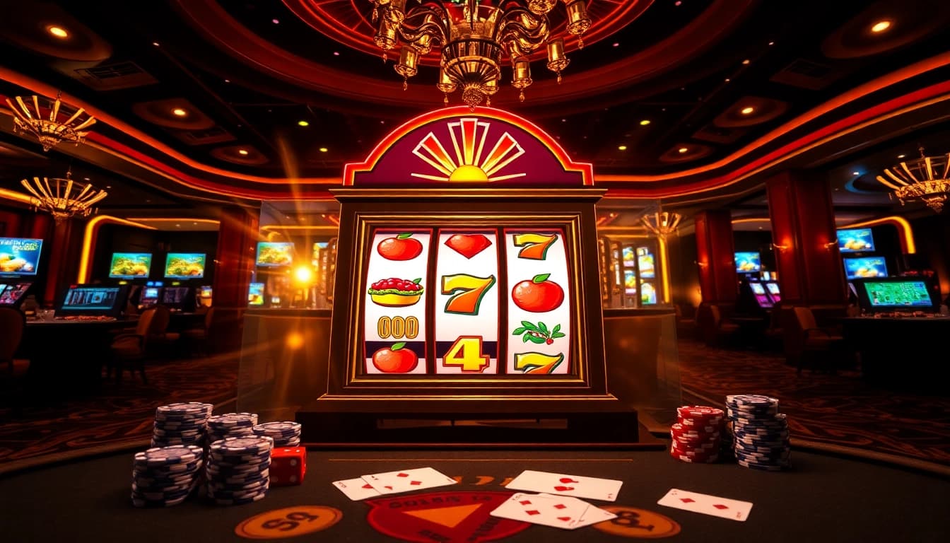 Experience the thrill of slot pragmatic play in a vibrant casino scene with lively players.