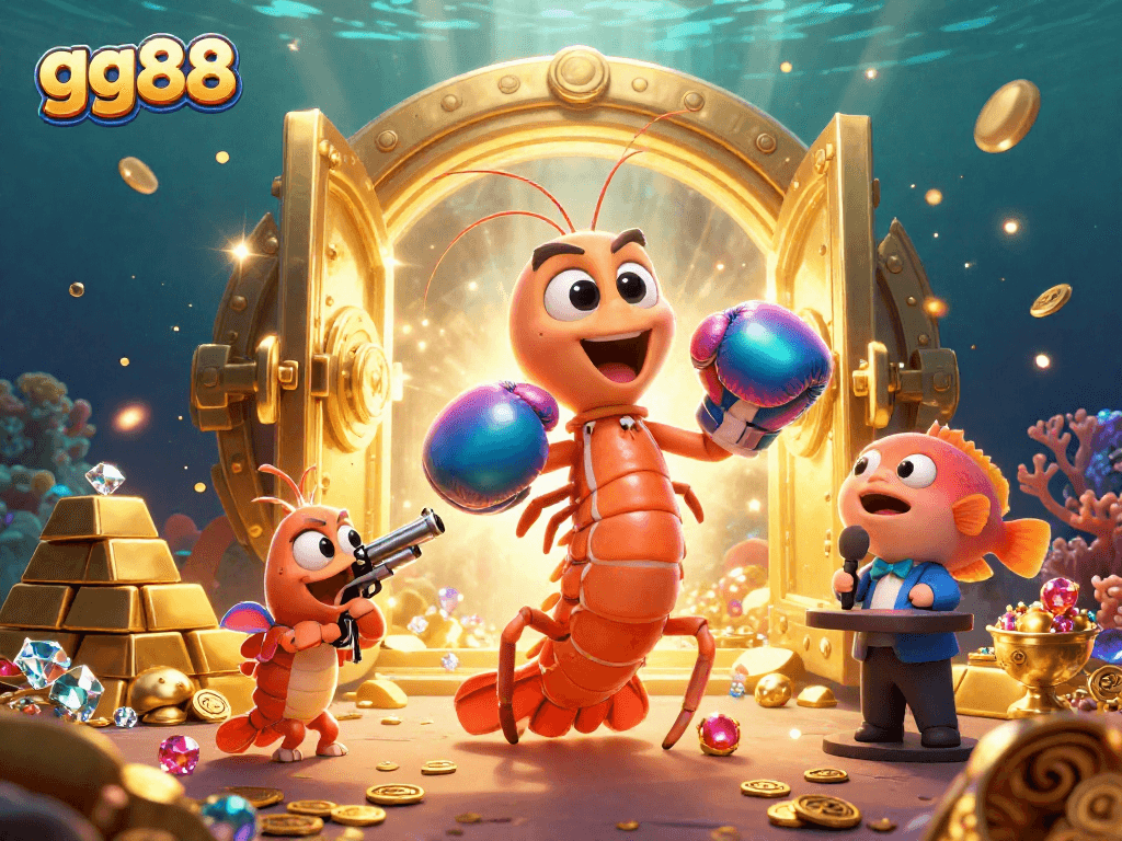 Engage in thrilling action with gg88, where vibrant underwater characters merge casino excitement and treasure.