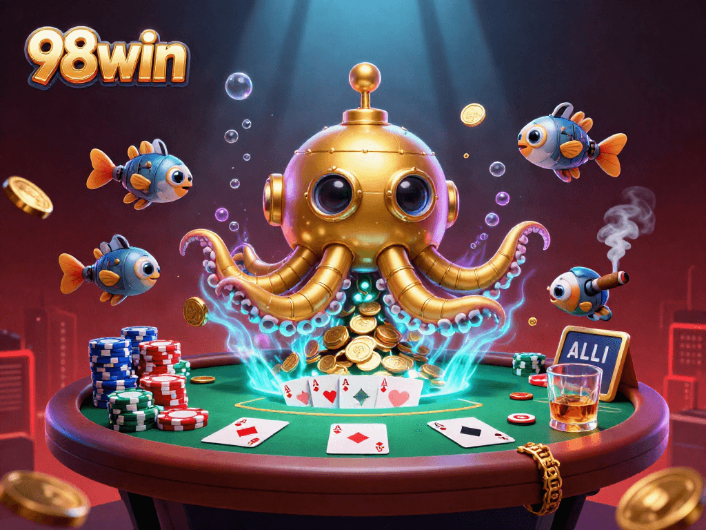Engage with 98win’s captivating poker experience featuring gold coins and rich casino elements.