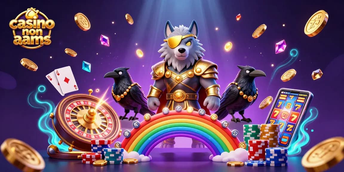 Giocatori e vivaci elementi di gioco in casino non AAMS con effetti magici e atmosfere dinamiche.