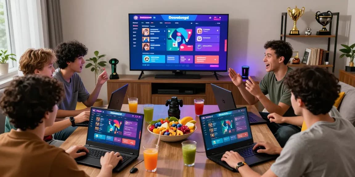 Dewatogel gaming scene with friends engaged in competitive online betting.