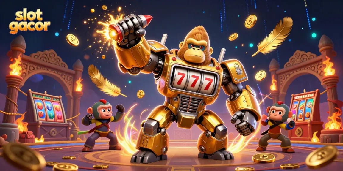 Engage with the slot gacor experience through our dynamic gaming illustration featuring vibrant casino elements.