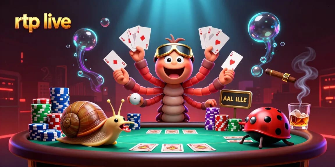 Engage in rtp live gaming with whimsical 3D casino characters in a chaotic poker arena.