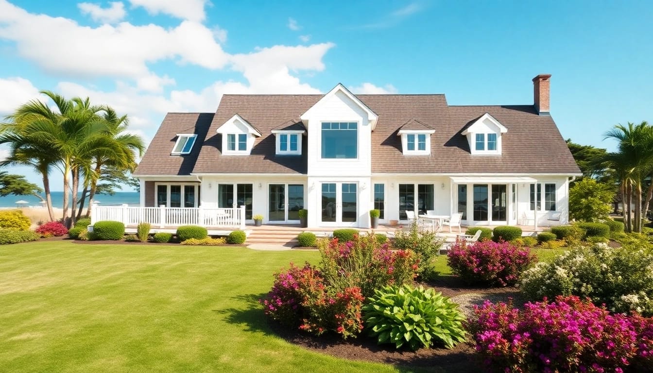 Vibrant Cape Cod home addition showcasing modern architecture in a serene coastal setting.