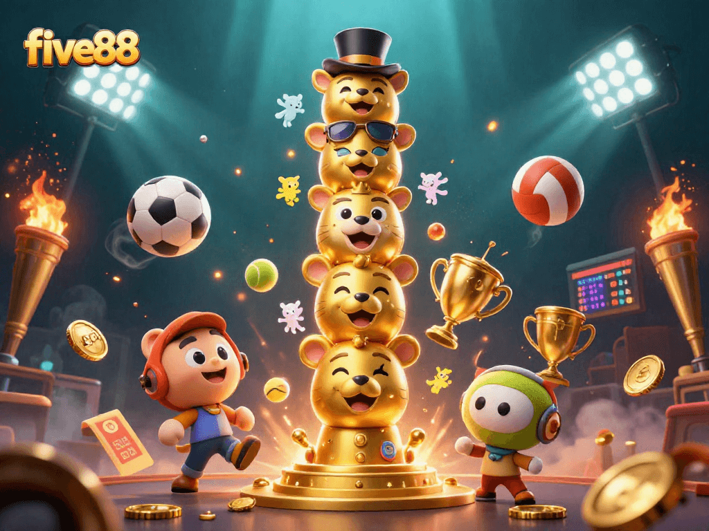 Experience exciting sports action with five88's dynamic casino scene filled with energetic game elements.