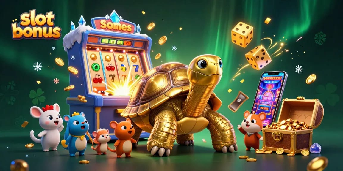 Win exciting slot bonuses with dynamic casino game elements in a vibrant 3D illustration.