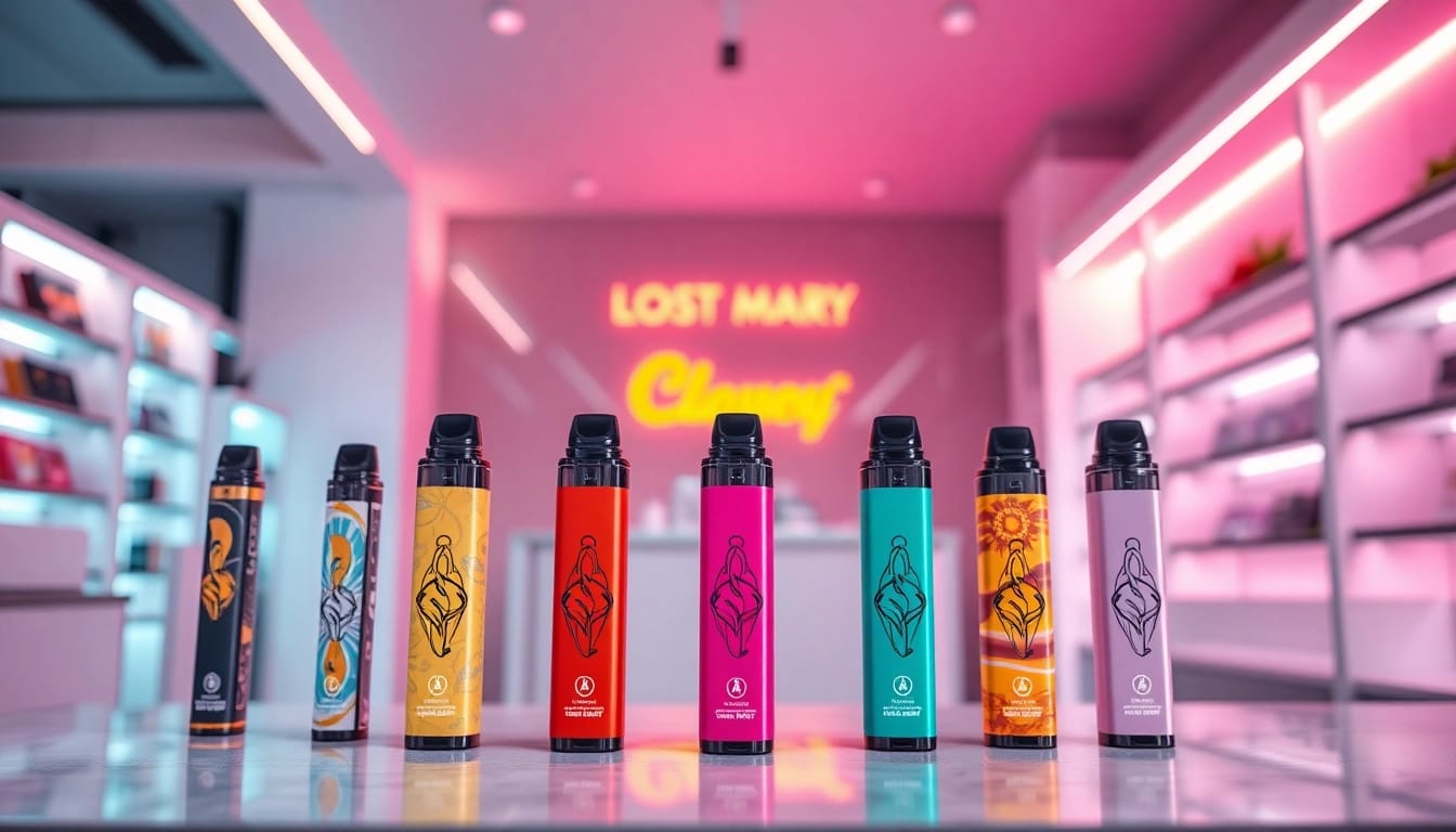 Showcase of lost mary vape products highlighting vibrant flavors and stylish designs.