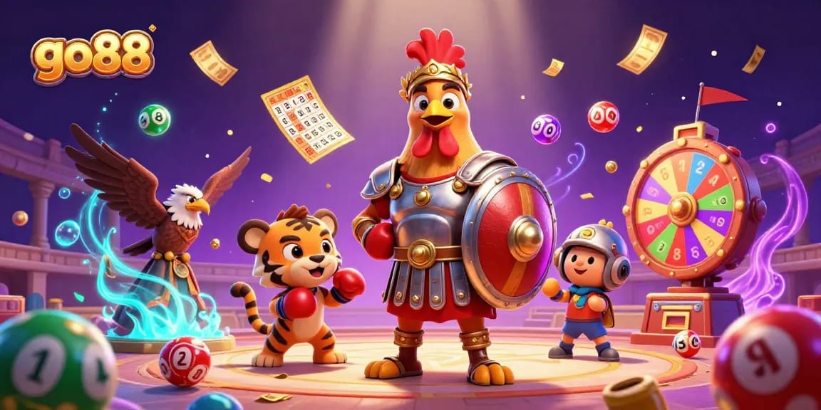 Experience exciting gameplay at go88 with vibrant casino visuals in a dynamic illustration.
