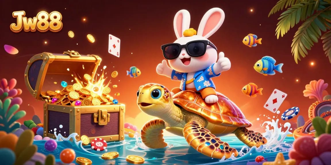 Engage with Jw88's vibrant world of fun and excitement in this immersive casino-themed illustration.